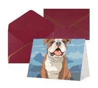 Greeting Cards Blank Note Cards with Envelopes 17.5 x 11.5cm Folding Thinking of you Cards English bulldog seamless illustration Invitations Card for Holiday