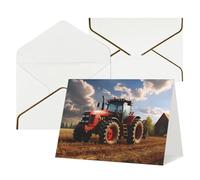 Greeting Cards Blank Note Cards with Envelopes 17.5 x 11.5cm Folding Thinking of you Cards Fantasy Farm Tractor Invitations Card for Holiday