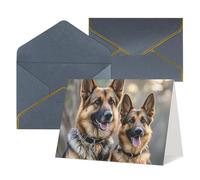 Greeting Cards Blank Note Cards with Envelopes 17.5 x 11.5cm Folding Thinking of you Cards German Shepherd Dog Lovers Invitations Card for Holiday