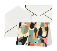 Greeting Cards Blank Note Cards with Envelopes 17.5 x 11.5cm Folding Thinking of you Cards Mid-Century Modern Art Cat Invitations Card for Holiday