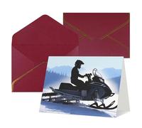 Greeting Cards Blank Note Cards with Envelopes 17.5 x 11.5cm Folding Thinking of you Cards Snowmobile Invitations Card for Holiday