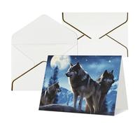 Greeting Cards Blank Note Cards with Envelopes 17.5 x 11.5cm Folding Thinking of you Cards wolfs_75800222 Invitations Card for Holiday