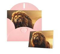 Greeting Cards Blank Note Cards with Envelopes 6"×4" Angry Roaring Lion Greeting Card Folding Blank Greeting Note Cards Thank of You Card Blank Card for Holiday All Occasions