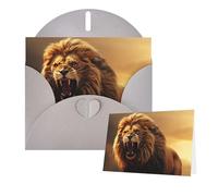 Greeting Cards Blank Note Cards with Envelopes 6"×4" Angry Roaring Lion Greeting Card Folding Blank Greeting Note Cards Thank of You Card Blank Card for Holiday All Occasions