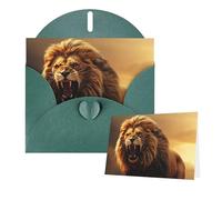 Greeting Cards Blank Note Cards with Envelopes 6"×4" Angry Roaring Lion Greeting Card Folding Blank Greeting Note Cards Thank of You Card Blank Card for Holiday All Occasions