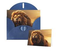 Greeting Cards Blank Note Cards with Envelopes 6"×4" Angry Roaring Lion Greeting Card Folding Blank Greeting Note Cards Thank of You Card Blank Card for Holiday All Occasions