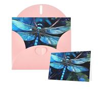 Greeting Cards Blank Note Cards with Envelopes 6"×4" Art Blue Dragonfly Greeting Card Folding Blank Greeting Note Cards Thank of You Card Blank Card for Holiday All Occasions