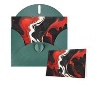 Greeting Cards Blank Note Cards with Envelopes 6"×4" black and red marble Greeting Card Folding Blank Greeting Note Cards Thank of You Card Blank Card for Holiday All Occasions