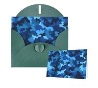 Greeting Cards Blank Note Cards with Envelopes 6"×4" Blue Camo Greeting Card Folding Blank Greeting Note Cards Thank of You Card Blank Card for Holiday All Occasions