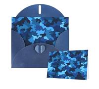 Greeting Cards Blank Note Cards with Envelopes 6"×4" Blue Camo Greeting Card Folding Blank Greeting Note Cards Thank of You Card Blank Card for Holiday All Occasions