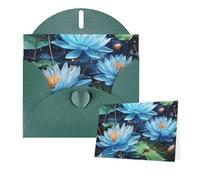 Greeting Cards Blank Note Cards with Envelopes 6"×4" Blue dragonfly and lotus Greeting Card Folding Blank Greeting Note Cards Thank of You Card Blank Card for Holiday All Occasions