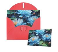 Greeting Cards Blank Note Cards with Envelopes 6"×4" Blue dragonfly and lotus Greeting Card Folding Blank Greeting Note Cards Thank of You Card Blank Card for Holiday All Occasions