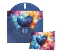 Greeting Cards Blank Note Cards with Envelopes 6"×4" Blue Love Heart Greeting Card Folding Blank Greeting Note Cards Thank of You Card Blank Card for Holiday All Occasions