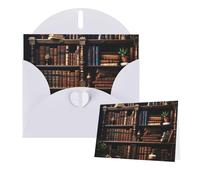 Greeting Cards Blank Note Cards with Envelopes 6"×4" Books on the Bookshelf Greeting Card Folding Blank Greeting Note Cards Thank of You Card Blank Card for Holiday All Occasions