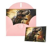 Greeting Cards Blank Note Cards with Envelopes 6"×4" Dinosaur in the Forest Greeting Card Folding Blank Greeting Note Cards Thank of You Card Blank Card for Holiday All Occasions