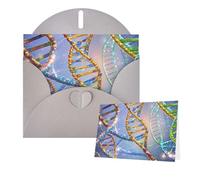 Greeting Cards Blank Note Cards with Envelopes 6"×4" DNA Genetic Helix Greeting Card Folding Blank Greeting Note Cards Thank of You Card Blank Card for Holiday All Occasions