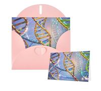 Greeting Cards Blank Note Cards with Envelopes 6"×4" DNA Genetic Helix Greeting Card Folding Blank Greeting Note Cards Thank of You Card Blank Card for Holiday All Occasions