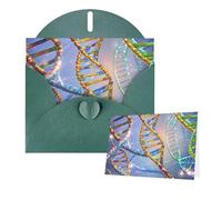 Greeting Cards Blank Note Cards with Envelopes 6"×4" DNA Genetic Helix Greeting Card Folding Blank Greeting Note Cards Thank of You Card Blank Card for Holiday All Occasions