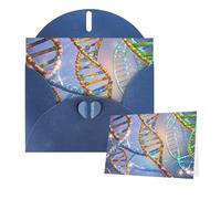Greeting Cards Blank Note Cards with Envelopes 6"×4" DNA Genetic Helix Greeting Card Folding Blank Greeting Note Cards Thank of You Card Blank Card for Holiday All Occasions