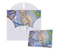 Greeting Cards Blank Note Cards with Envelopes 6"×4" DNA Genetic Helix Greeting Card Folding Blank Greeting Note Cards Thank of You Card Blank Card for Holiday All Occasions