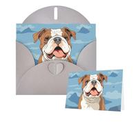 Greeting Cards Blank Note Cards with Envelopes 6"×4" English bulldog seamless illustration Greeting Card Folding Blank Greeting Note Cards Thank of You Card Blank Card for Holiday All Occasions