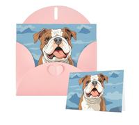 Greeting Cards Blank Note Cards with Envelopes 6"×4" English bulldog seamless illustration Greeting Card Folding Blank Greeting Note Cards Thank of You Card Blank Card for Holiday All Occasions