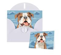 Greeting Cards Blank Note Cards with Envelopes 6"×4" English bulldog seamless illustration Greeting Card Folding Blank Greeting Note Cards Thank of You Card Blank Card for Holiday All Occasions