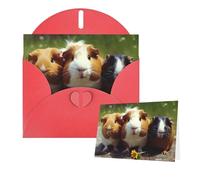 Greeting Cards Blank Note Cards with Envelopes 6"×4" Guinea Pigs Funny Greeting Card Folding Blank Greeting Note Cards Thank of You Card Blank Card for Holiday All Occasions