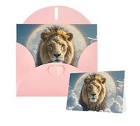 Greeting Cards Blank Note Cards with Envelopes 6"×4" Lamb with A Lion Clouds Greeting Card Folding Blank Greeting Note Cards Thank of You Card Blank Card for Holiday All Occasions