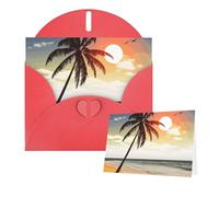 Greeting Cards Blank Note Cards with Envelopes 6"×4" Palm tree on beach Greeting Card Folding Blank Greeting Note Cards Thank of You Card Blank Card for Holiday All Occasions