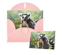 Greeting Cards Blank Note Cards with Envelopes 6"×4" Ringtailed Lemur Greeting Card Folding Blank Greeting Note Cards Thank of You Card Blank Card for Holiday All Occasions
