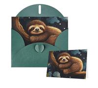 Greeting Cards Blank Note Cards with Envelopes 6"×4" Sloths Sleeping Greeting Card Folding Blank Greeting Note Cards Thank of You Card Blank Card for Holiday All Occasions