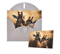 Greeting Cards Blank Note Cards with Envelopes 6"×4" Two giraffes together Greeting Card Folding Blank Greeting Note Cards Thank of You Card Blank Card for Holiday All Occasions