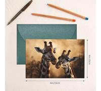 Greeting Cards Blank Note Cards with Envelopes 6"×4" Two giraffes together Greeting Card Folding Blank Greeting Note Cards Thank of You Card Blank Card for Holiday All Occasions