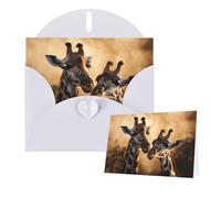 Greeting Cards Blank Note Cards with Envelopes 6"×4" Two giraffes together Greeting Card Folding Blank Greeting Note Cards Thank of You Card Blank Card for Holiday All Occasions