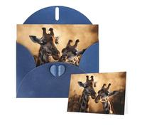 Greeting Cards Blank Note Cards with Envelopes 6"×4" Two giraffes together Greeting Card Folding Blank Greeting Note Cards Thank of You Card Blank Card for Holiday All Occasions