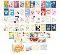 Greeting Cards Bulk with Envelope 100 Piece All-Occasion Card Set, 50 Unique Patterns Including Birthday Thank You, Congratulations, Holiday with Sticker Seals & Box