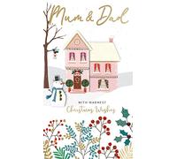 Greeting Cards for Everyone Mum & Dad Festive Home Embellished Christmas Card Hand-Finished Champagne XCDC389