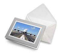 Greeting Cards Gray (Insert) - A380 Airbus Plane Runaway Pilot Blank Greetings Card Birthday Kids Party Boys Girls #8108