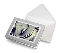 Greeting Cards Gray (Insert) - DJ Turntable Vinyl Record Blank Greetings Card Birthday Kids Party Boys Girls #3238