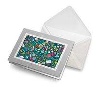 Greeting Cards Gray (Insert) - Science Biology Chemistry Physics Uni Blank Greetings Card Birthday Kids Party Boys Girls #8169