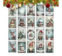 Greeting Cards - Seasonal 20-Piece Pack, Snow Theme Christmas, Vintage Gnome Style, Animal Holiday Design, Winter Festive Collection, Celebration Message Pack | Card Bundle for Celebration Party Seaso