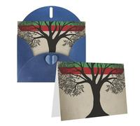 Greeting Cards Tree Palestinian Flag Thank You Cards with Envelopes Happy Birthday Card Personalized Pearl Paper Wedding Card 15 x 10 cm Blank Note Cards for Party All Occasions