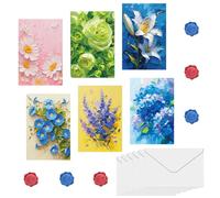 Greeting Cards with Envelopes, 4x6 In Embossed Blank Cards, Botanical Floral Art All Occasion Cards for Birthday, Wedding, Anniversary, Thank You, Thinking of You, Women & Friends - 6 Vivid Designs
