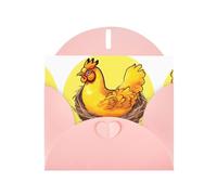Greeting Cards with Envelopes, Bird's Nest Golden Chicken Print Blank Cards DIY Note for Christmas Birthday Thank You