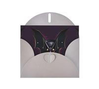 Greeting Cards with Envelopes, Black Ghost Bat Print Blank Cards DIY Note for Christmas Birthday Thank You