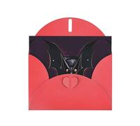 Greeting Cards with Envelopes, Black Ghost Bat Print Blank Cards DIY Note for Christmas Birthday Thank You