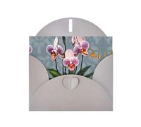 Greeting Cards with Envelopes, Blooming Orchids Print Blank Cards DIY Note for Christmas Birthday Thank You