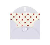 Greeting Cards with Envelopes, Cheerful Red Flower Print Thank You Cards Blank Notefor All Occasions Holiday
