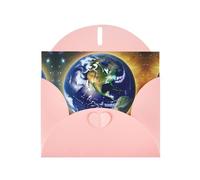 Greeting Cards with Envelopes, Cosmic Earth Print Blank Cards DIY Note for Christmas Birthday Thank You